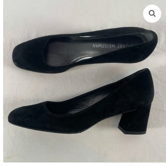 Stuart Weitzman Shoes - Stuart Weitzman Black Suede Marymid Block Heel Classic Festive Elegant Pump 8